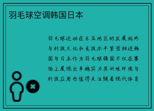 羽毛球空调韩国日本